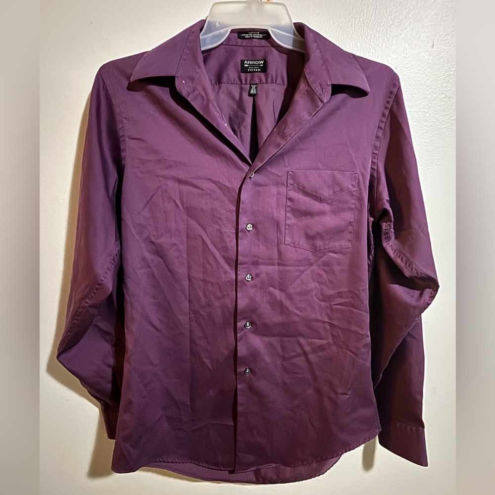 Arrow Purple Fitted Button-up Shirt